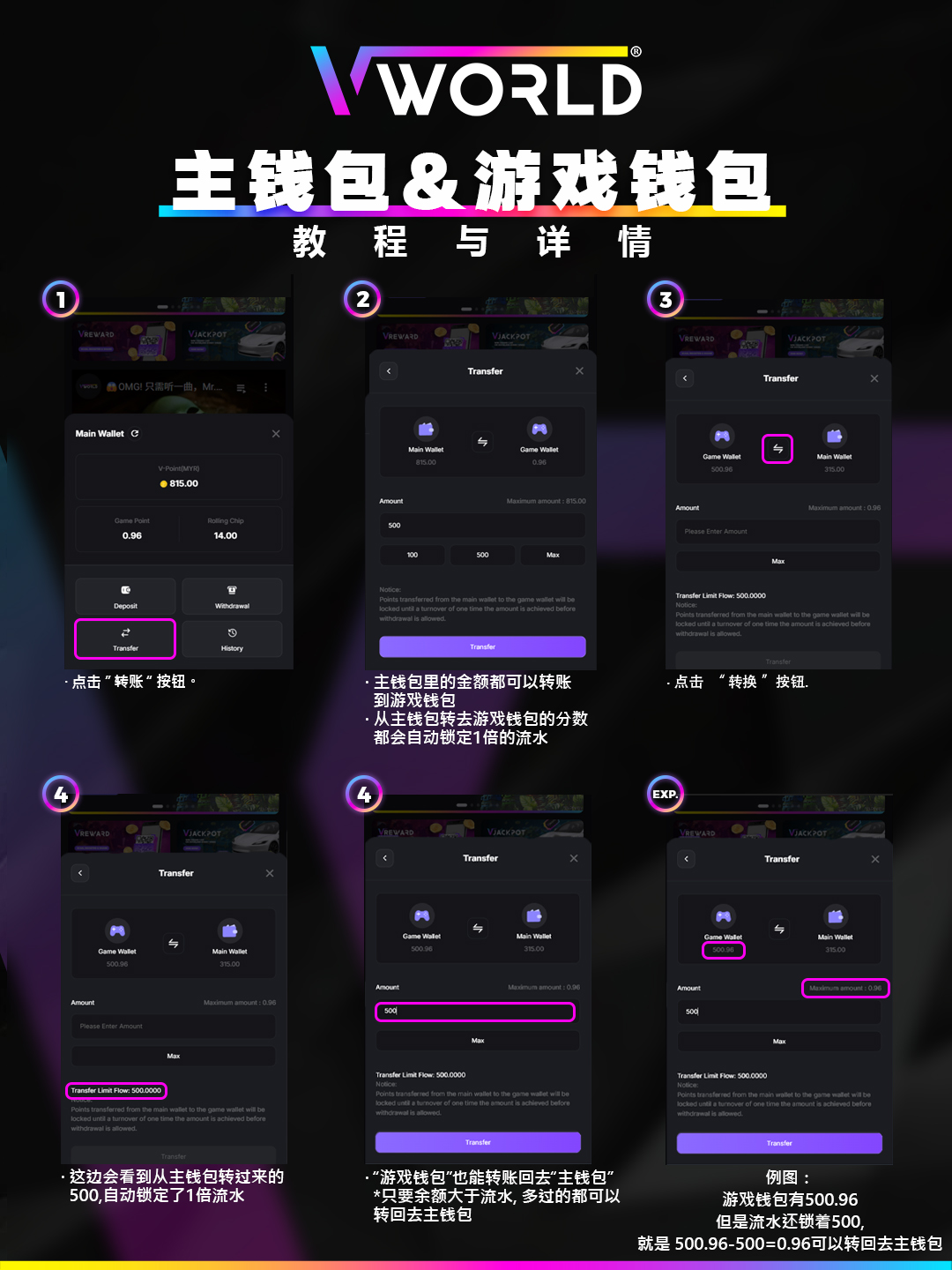 VWorld Main Wallet Game Wallet Tutorial