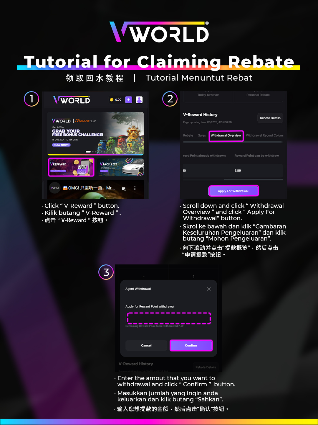 VWorld Claiming Rebate Step by Step