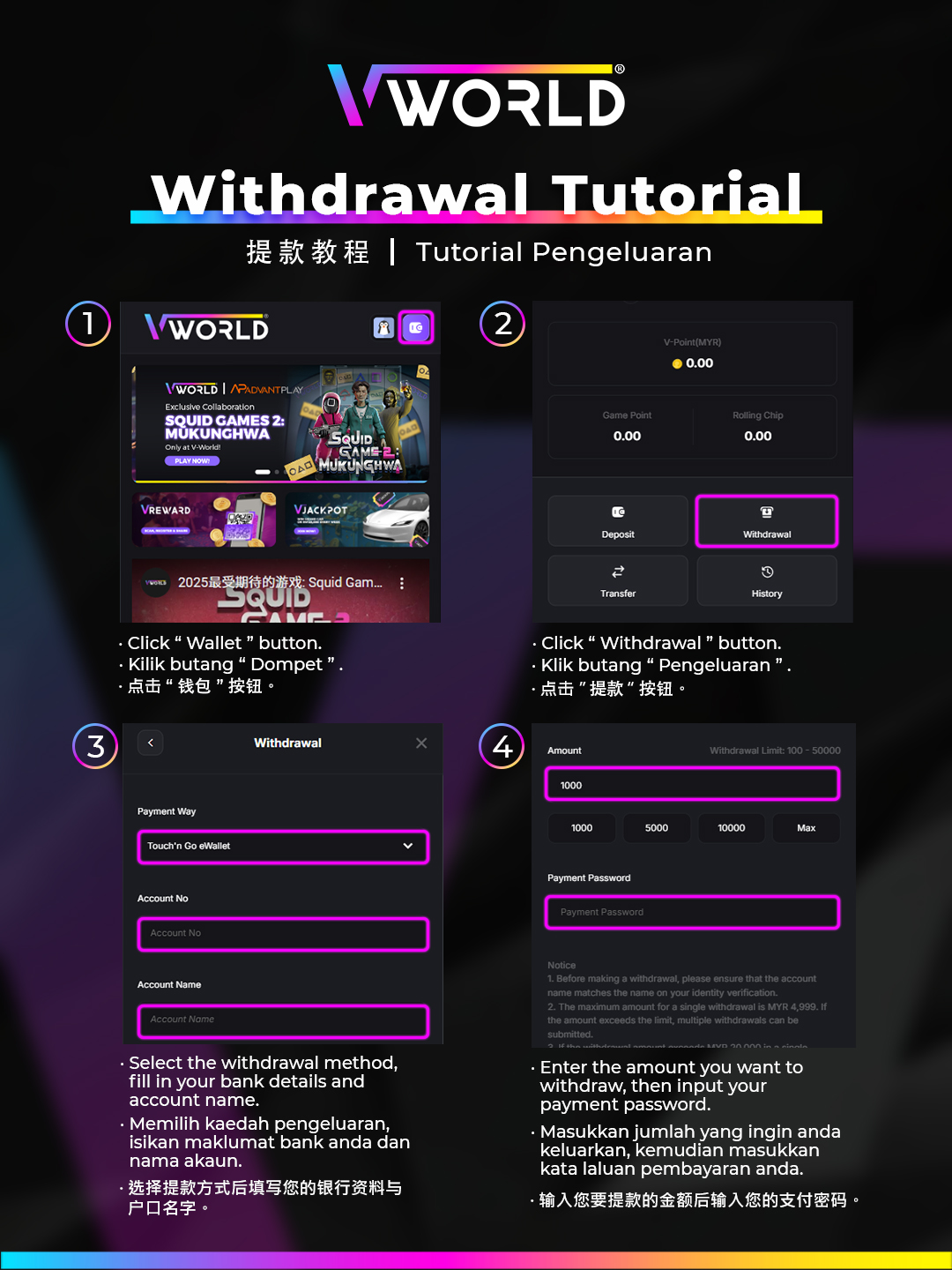 VWorld Withdrawal Tutorial Malaysia